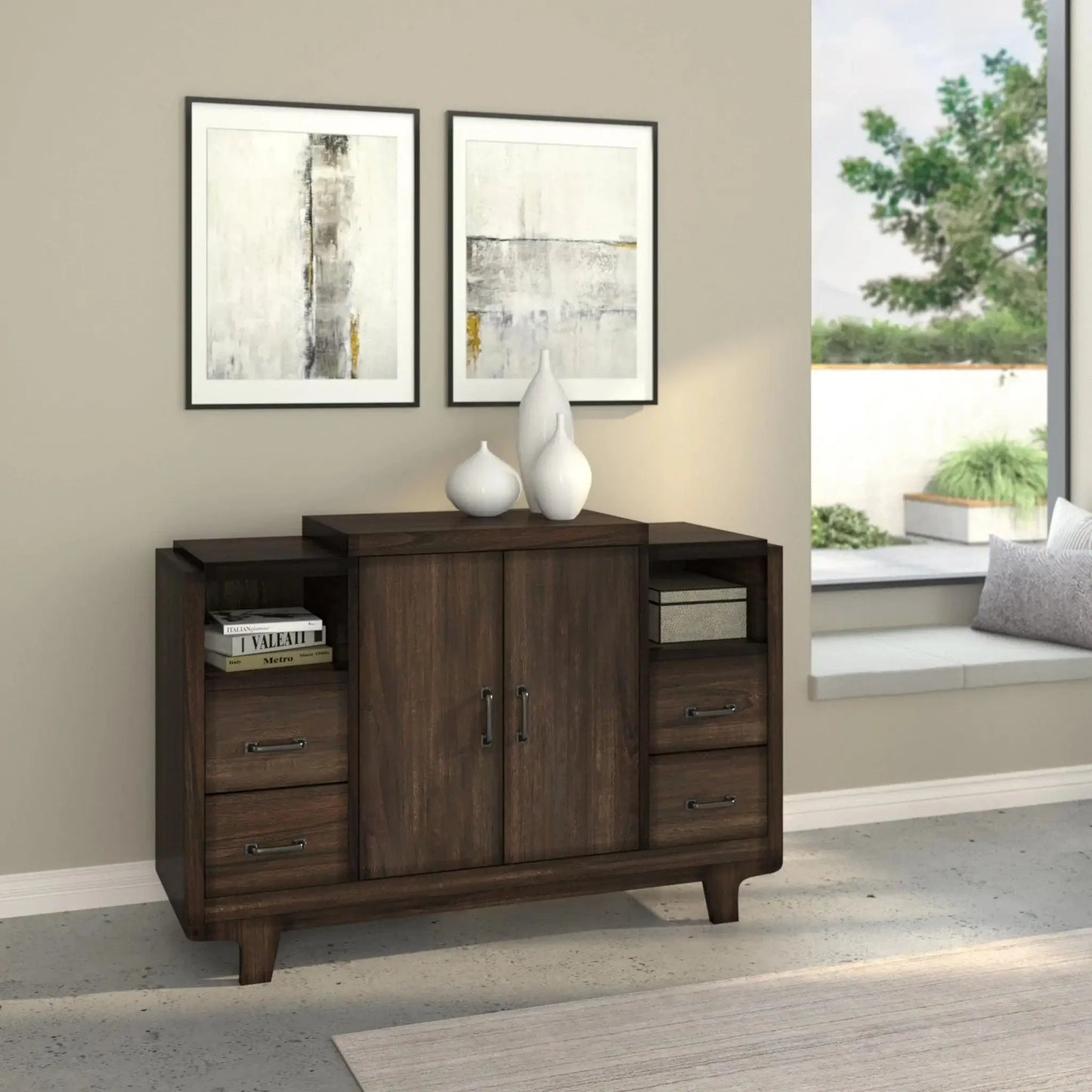 Alpine Furniture Chocolate Olejo Server 3315-06