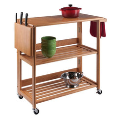 Winsome Wood Radley Foldable Light Oak Kitchen Cart 34137