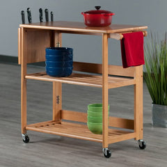 Winsome Wood Radley Foldable Light Oak Kitchen Cart 34137