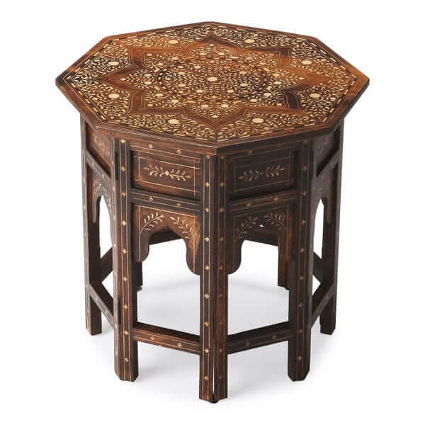Butler Specialty Medium Brown Rashmi Wood & Bone Inlay Accent Table 3596338