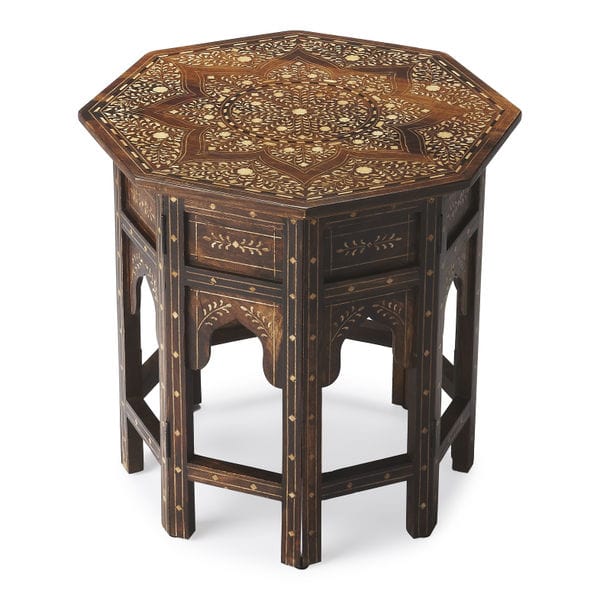 Butler Specialty Medium Brown Rashmi Wood & Bone Inlay Accent Table 3596338