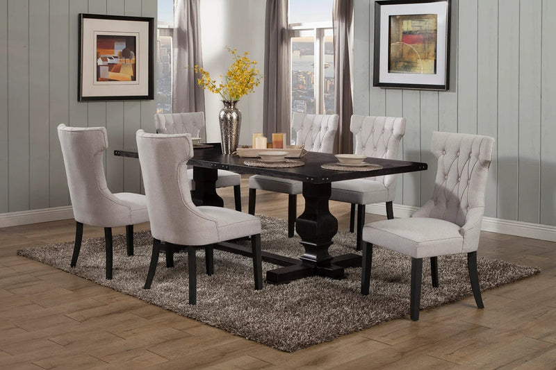 Alpine Furniture Manchester 7PC Black Dining Room Set ALPN-3868-DR SET