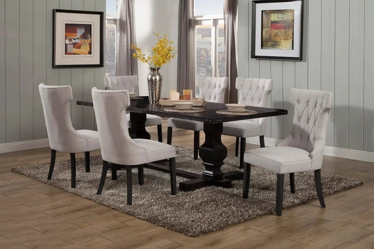 Alpine Furniture Manchester Set of 2 Upholstered Side Chairs 3868-02