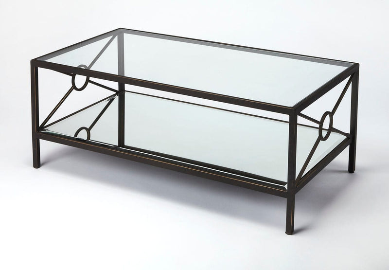 Butler Specialty Black Metropolis Metal & Mirror Coffee Table 3943025