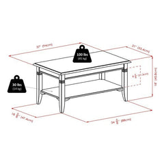 Winsome Wood Cappuccino Nolan Coffee Table 40237