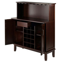 Winsome Wood Beynac 2-Sided Cappuccino Wine Bar 40339