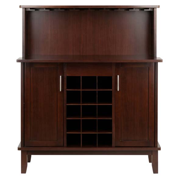 Winsome Wood Beynac 2-Sided Cappuccino Wine Bar 40339