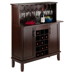 Winsome Wood Beynac 2-Sided Cappuccino Wine Bar 40339