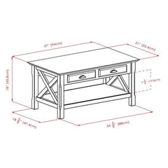 Winsome Xola Coffee Table in Cappuccino 40538