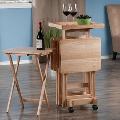 Winsome Wood Isabelle 6-Pc Snack Table Set Natural 42820