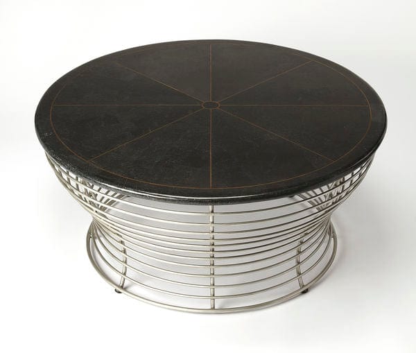 Butler Specialty Black Fleming Fossil Stone & Metal Coffee Table 5274025