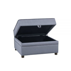 ACME Bois II Gray Velvet Storage Ottoman 53307