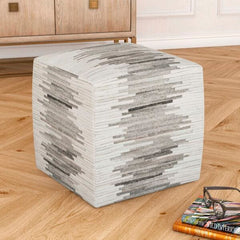 Butler Specialty Victorian Hair on Hide Grey Ottoman 5535148