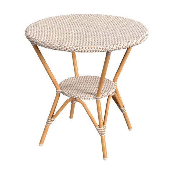 Butler Specialty Tobias Beige & White Outdoor Rattan Bistro Table 5646433