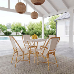 Butler Specialty Tobias Beige & White Outdoor Rattan Bistro Table 5646433