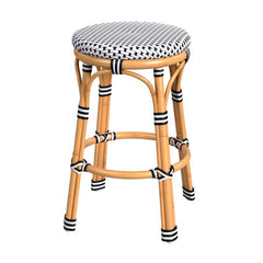 Butler Specialty Black & White Tobias Outdoor Rattan & Metal Counter Stool 5648434