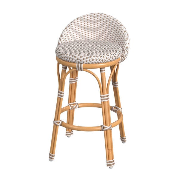 Butler Specialty Tobias Beige & White Outdoor Low Back stool 5649433