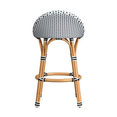 Butler Specialty Black & White Tobias Outdoor Rattan and Metal Low Back stool 5649434