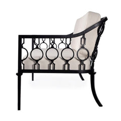 Butler Specialty Black Southport Iron Upholstered Outdoor Sofa 5661437