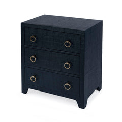 Butler Specialty Navy Blue Bar Harbor Raffia 3 Drawer Chest 5667410