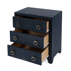 Butler Specialty Navy Blue Bar Harbor Raffia 3 Drawer Chest 5667410