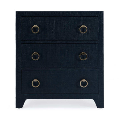 Butler Specialty Navy Blue Bar Harbor Raffia 3 Drawer Chest 5667410