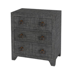 Butler Specialty Bar Harbor Charcoal Raffia 3 Drawer Chest 5667420