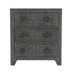 Butler Specialty Bar Harbor Charcoal Raffia 3 Drawer Chest 5667420