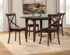 Alpine Furniture Burnished Dark Oak Round Table 5672-03