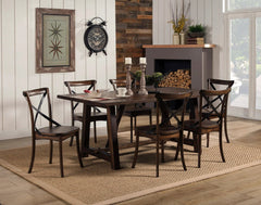 Alpine Furniture Burnished Dark Oak Arendal Trestle Dining Table 5672-01