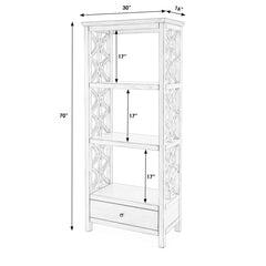 Butler Specialty Lorena 3-Tier Biege Etagere with Storage Drawer 5693424