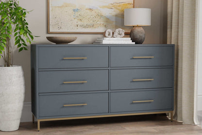Alpine Furniture Madelyn Slate Gray Six Drawer Dresser 2010G-03