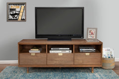 Alpine Furniture Easton 3 Open Shelves Sand TV Console 2088-10