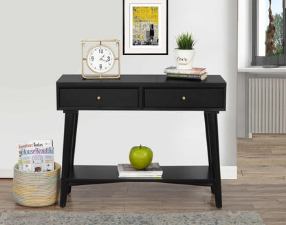 Alpine Furniture Flynn 2 Drawer Console Table 966BLK-63