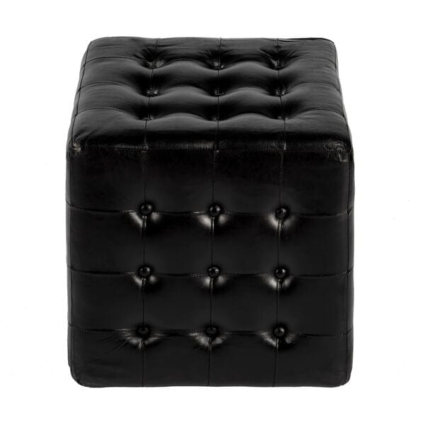 Butler Specialty Leon Black Leather Ottoman 6165034