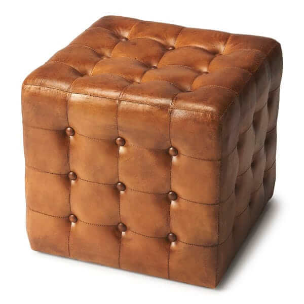 Butler Specialty Leon Brown Leather Ottoman 6165344