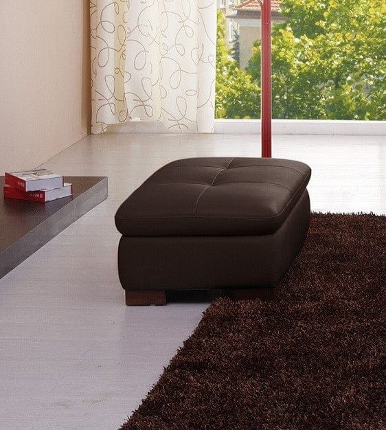 J&M Furniture 625 Italian Leather Ottoman in Brown 175443111-OTT-BW