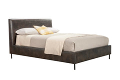 Alpine Furniture Grey Sophia California King Faux Leather Platform Bed 6902CK-GRY