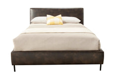 Alpine Furniture Grey Sophia California King Faux Leather Platform Bed 6902CK-GRY