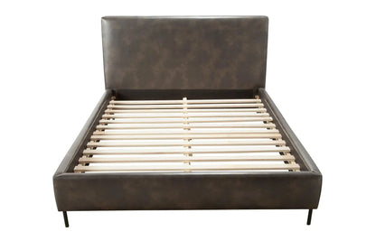 Alpine Furniture Grey Sophia California King Faux Leather Platform Bed 6902CK-GRY
