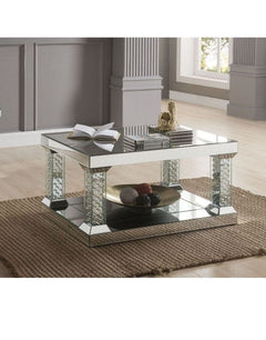 ACME Mirrored & Faux Crystals Nysa Coffee Table 80285