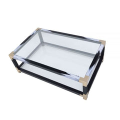 ACME Lafty White Brushed & Clear Glass Coffee Table 81000