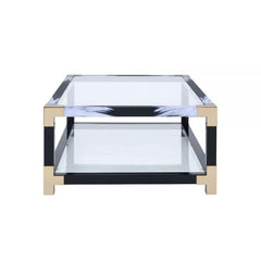 ACME Lafty White Brushed & Clear Glass Coffee Table 81000