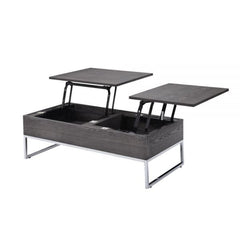 ACME Iban Gray Oak & Chrome Coffee Table w/Lift Top 81170