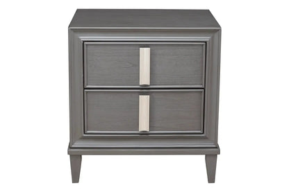 Alpine Furniture Dark Grey Lorraine 2 Drawer Nightstand 8171-02
