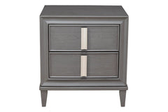 Alpine Furniture Dark Grey Lorraine 2 Drawer Nightstand 8171-02