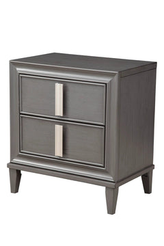 Alpine Furniture Dark Grey Lorraine 2 Drawer Nightstand 8171-02