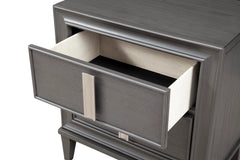 Alpine Furniture Dark Grey Lorraine 2 Drawer Nightstand 8171-02