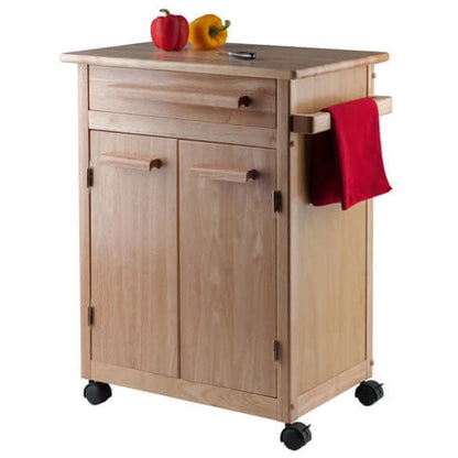 Winsome Wood Natural Hackett Kitchen Cart 82027