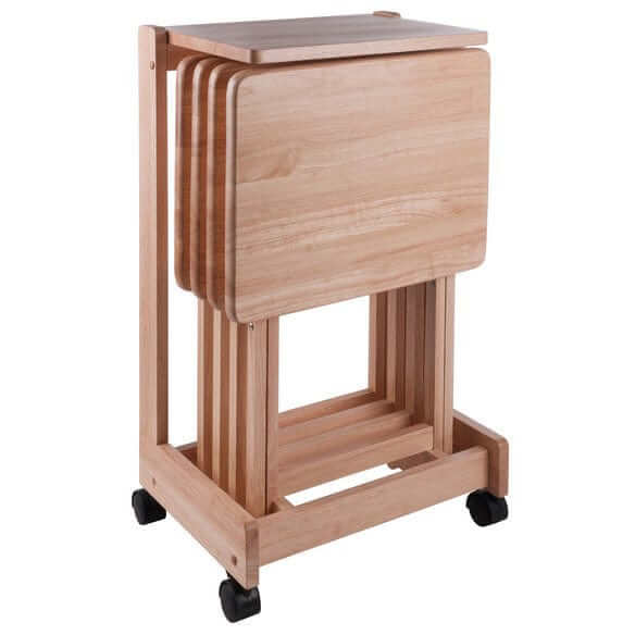 Winsome Wood Brienda 5-Pc Flip Top Snack Table Set Natural 83520